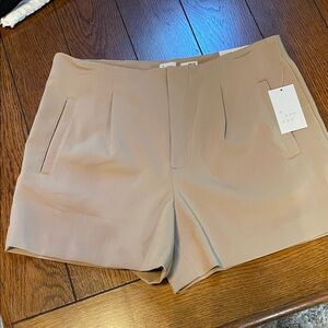 a new day Tan High-Rise Pleated Bermuda Shorts